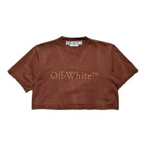 Cropped washed logo tee